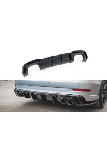 Maxton Design vložka zadního nárazníku pro Audi S3 8V FL, černý lesklý plast ABS, Sedan