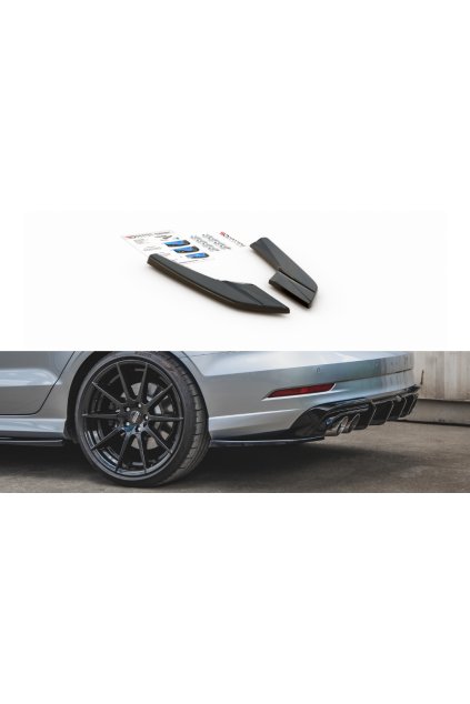 Maxton Design boční difuzory pod zadní nárazník ver.2 pro Audi S3 8V FL, černý lesklý plast ABS