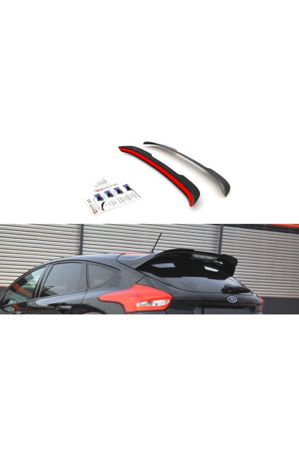 Maxton Design prodloužení spoileru pro Ford Focus Mk3 Facelift, carbon-Look