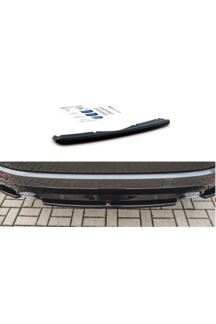 Maxton Design středový spoiler zadního nárazníku pro Ford S-Max Mk2, černý lesklý plast ABS