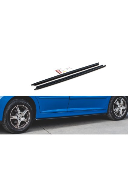 Maxton Design difuzory pod boční prahy pro Peugeot 207, carbon-Look