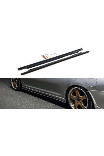 Maxton Design difuzory pod boční prahy pro Mazda Xedos 6, černý lesklý plast ABS