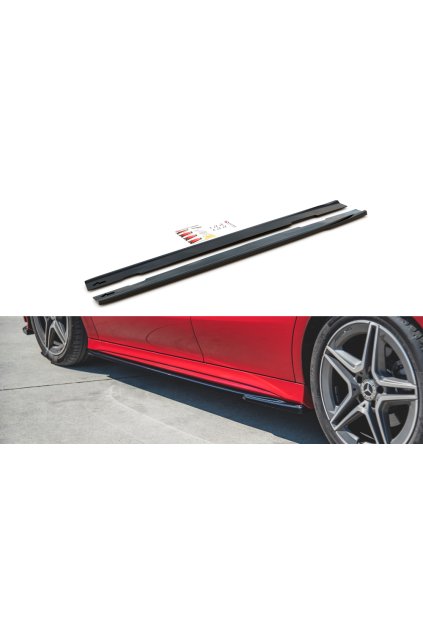 Maxton Design difuzory pod boční prahy pro Mercedes CLA C118/AMG-Line, černý lesklý plast ABS