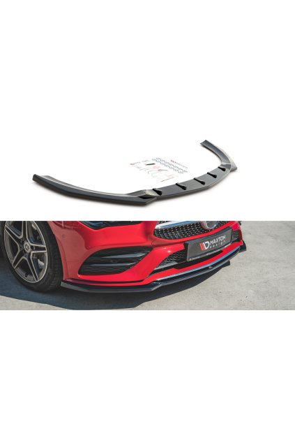 Maxton Design spoiler pod přední nárazník pro Mercedes CLA C118/AMG-Line, carbon-Look