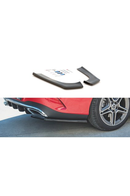 Maxton Design boční difuzory pod zadní nárazník pro Mercedes CLA C118/AMG-Line, černý lesklý plast ABS