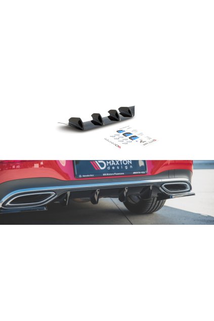 Maxton Design vložka zadního nárazníku pro Mercedes CLA C118/AMG-Line, černý lesklý plast ABS