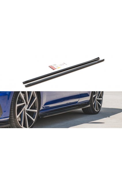 Maxton Design difuzory pod boční prahy ver.4 pro Volkswagen Golf R Mk7 Facelift, carbon-Look