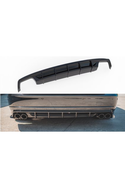 Maxton Design vložka zadního nárazníku pro Audi S8 D4 FL, černý lesklý plast ABS