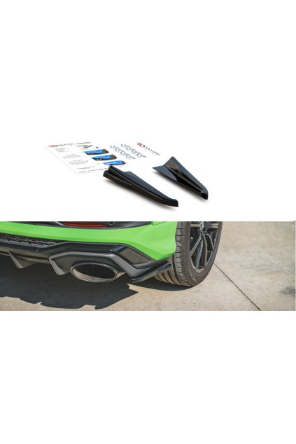 Maxton Design boční difuzory pod zadní nárazník pro Audi RSQ3 F3, černý lesklý plast ABS