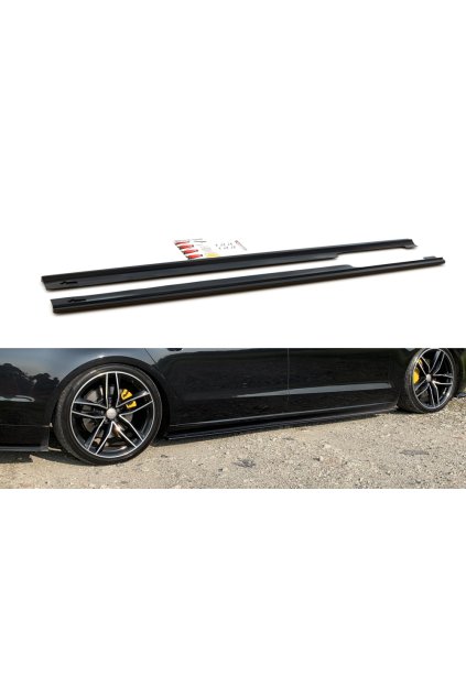 Maxton Design difuzory pod boční prahy pro Audi A8 D4, carbon-Look, Long