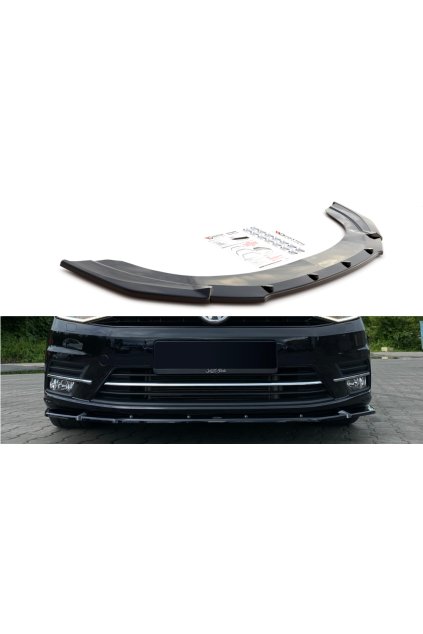 Maxton Design spoiler pod přední nárazník pro Volkswagen Caddy Mk 4, černý lesklý plast ABS