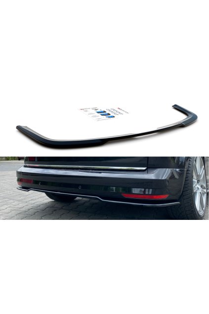 Maxton Design středový spoiler zadního nárazníku pro Volkswagen Caddy Mk 4, černý lesklý plast ABS