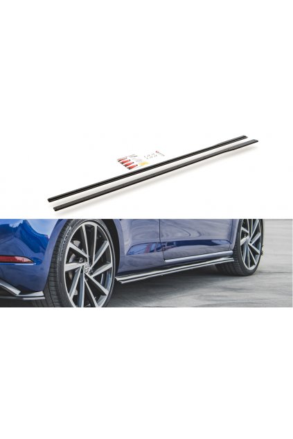 Maxton Design "Racing durability" difuzory pod boční prahy pro Volkswagen Golf R Mk7 Facelift, plast ABS bez povrchové úpravy