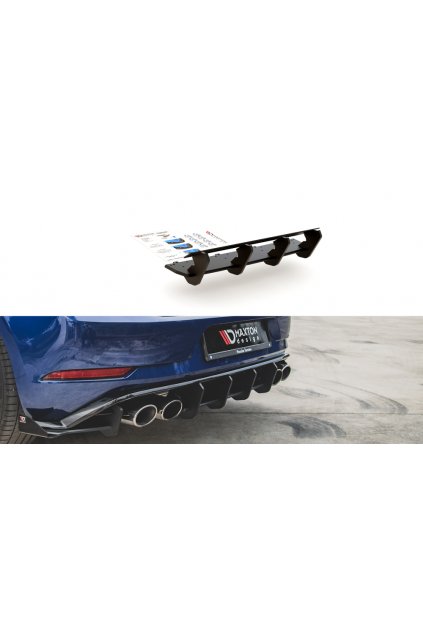 Maxton Design "Racing durability" zadní difuzor pro Volkswagen Golf R Mk7 Facelift, plast ABS bez povrchové úpravy, s černou a červenou linkou