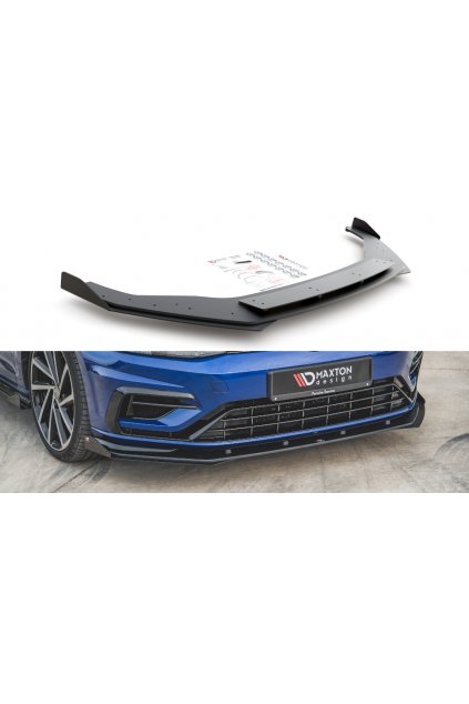 Maxton Design "Racing durability" spoiler pod přední nárazník s rohovými splittery pro Volkswagen Golf R Mk7 Facelift, plast ABS bez povrchové úpravy