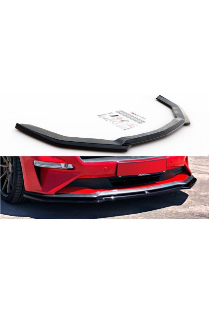 Maxton Design spoiler pod přední nárazník pro Ford Mustang Mk 6 Facelift, černý lesklý plast ABS