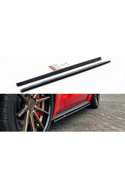 Maxton Design difuzory pod boční prahy pro Ford Mustang Mk 6 Facelift, carbon-Look