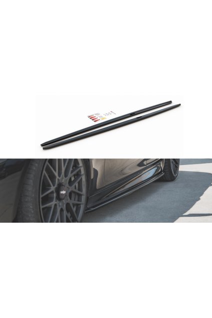 Maxton Design difuzory pod boční prahy ver.2 pro BMW řada 5 F10- F11, černý lesklý plast ABS