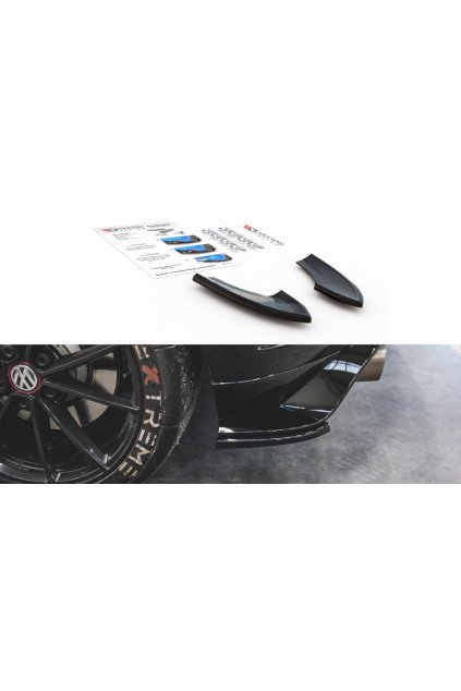Maxton Design boční difuzory pod zadní nárazník pro Volkswagen Golf GTI TCR Mk7 Facelift, červený lesklý plast ABS