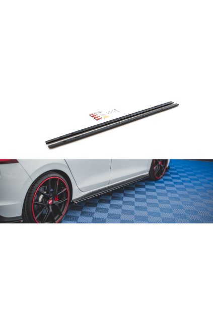 Maxton Design difuzory pod boční prahy pro Volkswagen Golf GTI Mk8, carbon-Look