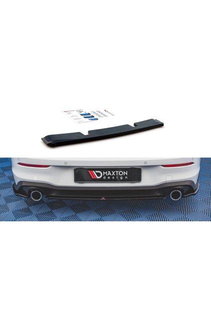 Maxton Design středový spoiler zadního nárazníku pro Volkswagen Golf GTI Mk8, černý lesklý plast ABS