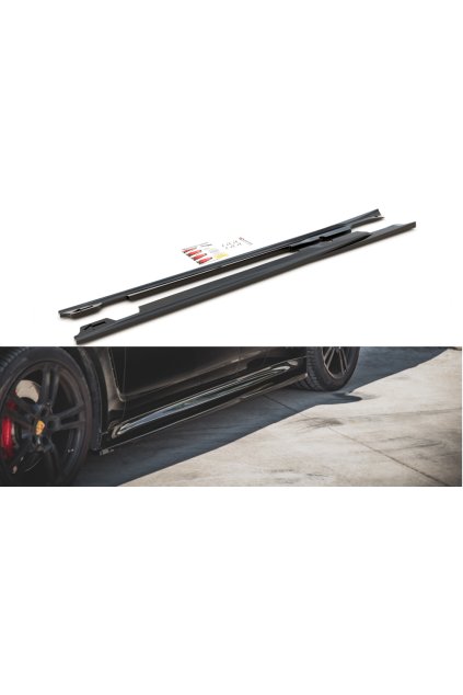 Maxton Design difuzory pod boční prahy pro Porsche Panamera 970 Facelift 2013-2016, černý lesklý plast ABS