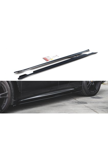 Maxton Design difuzory pod boční prahy ver.2 pro Porsche Panamera 970 Facelift 2013-2016, carbon-Look