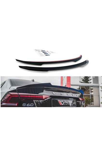 Maxton Design prodloužení spoileru pro Volvo S60 Mk3, černý lesklý plast ABS