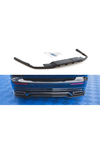 Maxton Design středový spoiler pod zadní nárazník s žebrováním pro Volvo S60 Mk3, plast ABS bez povrchové úpravy