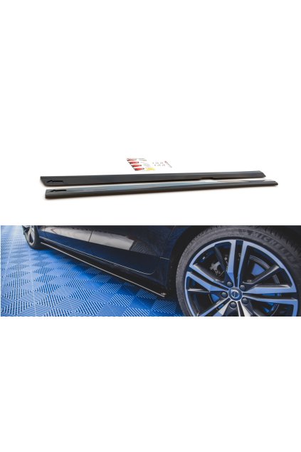 Maxton Design difuzory pod boční prahy ver.2 pro Volvo S60 Mk3, černý lesklý plast ABS