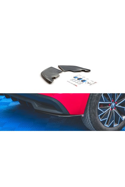 Maxton Design boční difuzory pod zadní nárazník pro Škoda Kamiq, černý lesklý plast ABS