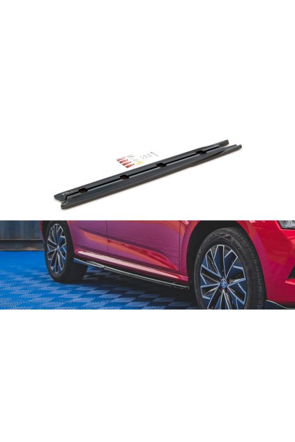 Maxton Design difuzory pod boční prahy pro Škoda Kamiq, carbon-Look