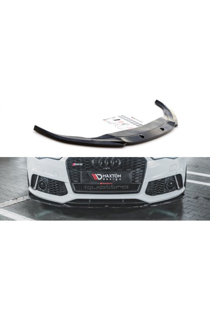 Maxton Design spoiler pod přední nárazník ver.3 pro Audi RS6 C7, černý lesklý plast ABS