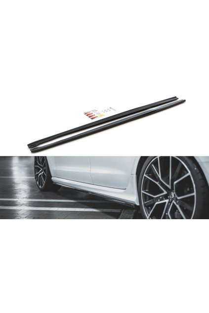 Maxton Design difuzory pod boční prahy ver.2 pro Audi RS6 C7, černý lesklý plast ABS