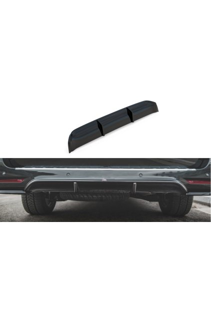 Maxton Design vložka zadního nárazníku pro Mercedes třída V W447F, černý lesklý plast ABS, AMG-Line