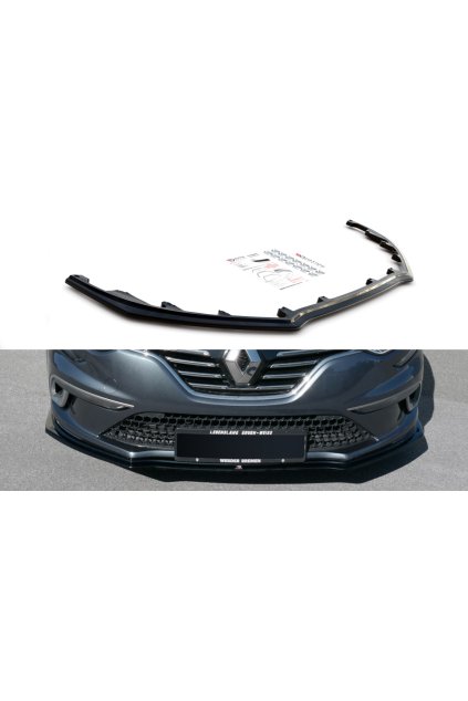 Maxton Design spoiler pod přední nárazník pro Renault Megane Mk4, černý lesklý plast ABS