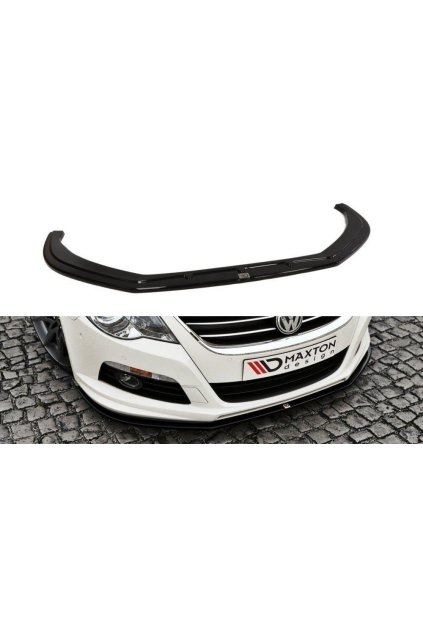 Maxton Design spoiler pod přední nárazník pro Volkswagen CC, černý lesklý plast ABS, R36 R-Line