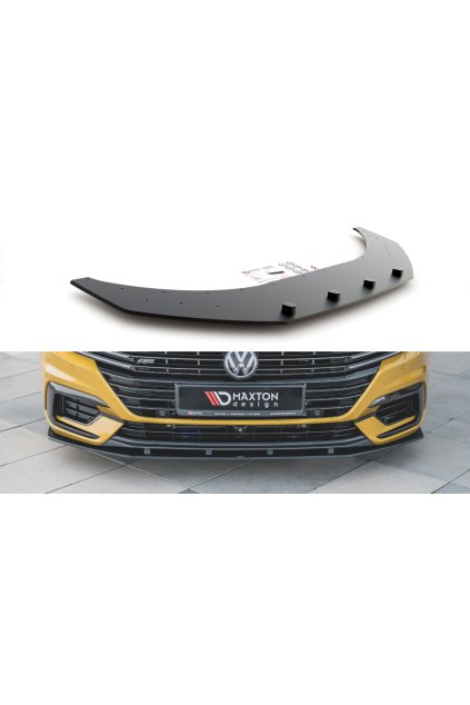 Maxton Design "Racing durability" spoiler pod přední nárazník pro Volkswagen Arteon, plast ABS bez povrchové úpravy, s červenou linkou