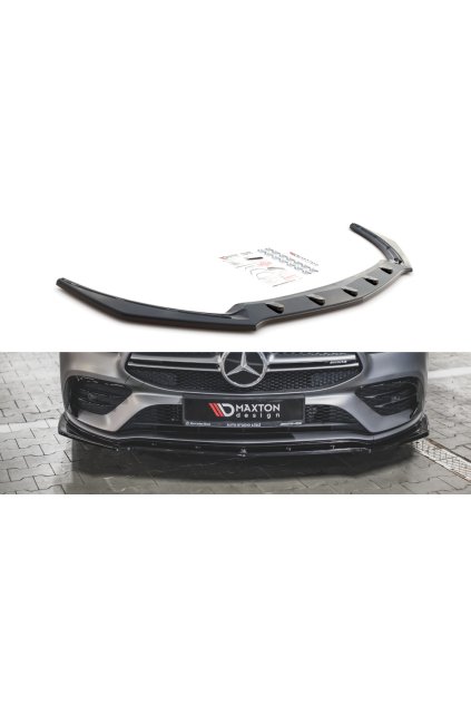 Maxton Design spoiler pod přední nárazník ver.2 pro Mercedes CLA C118/AMG 35, černý lesklý plast ABS
