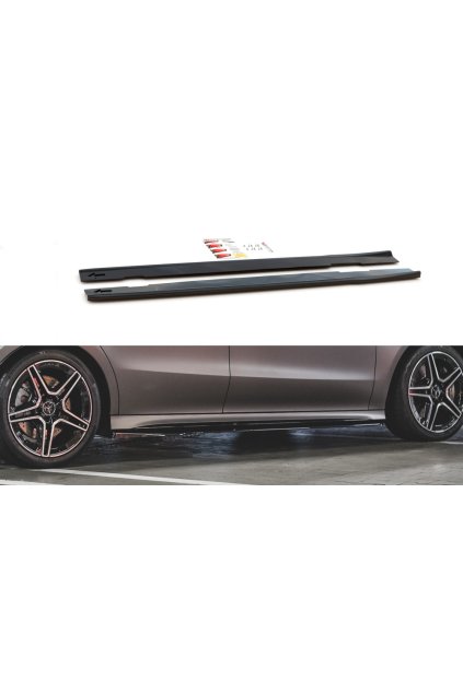 Maxton Design difuzory pod boční prahy pro Mercedes CLA C118/AMG 35, černý lesklý plast ABS