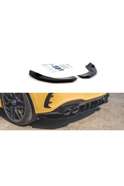 Maxton Design boční difuzory pod zadní nárazník pro Mercedes třída A W177 45 AMG, černý lesklý plast ABS