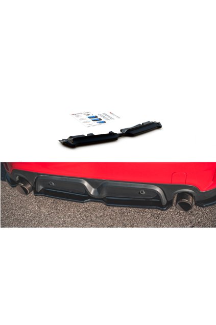 Maxton Design středový spoiler zadního nárazníku pro Mini Countryman F60, černý lesklý plast ABS