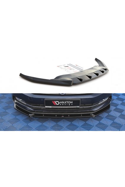 Maxton Design spoiler pod přední nárazník ver.2 pro Volkswagen Passat Mk8 (B8), černý lesklý plast ABS