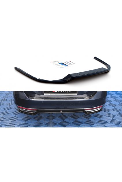 Maxton Design středový spoiler zadního nárazníku pro Volkswagen Passat Mk8 (B8), černý lesklý plast ABS