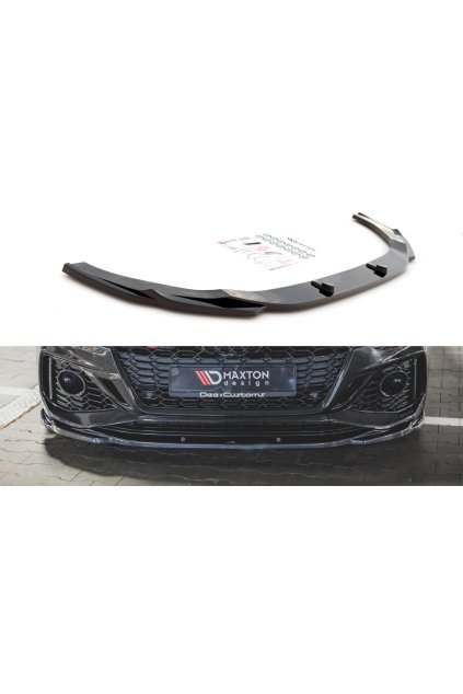 Maxton Design spoiler pod přední nárazník ver.3 pro Audi RS5 F5, černý lesklý plast ABS