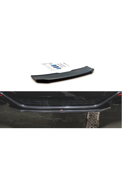 Maxton Design středový spoiler zadního nárazníku pro Audi RS5 F5, černý lesklý plast ABS
