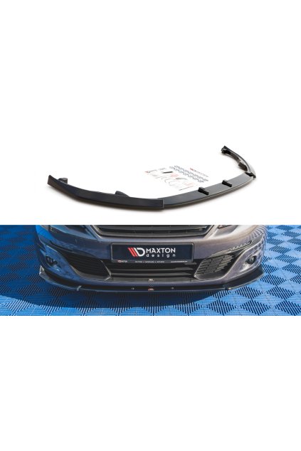 Maxton Design spoiler pod přední nárazník ver.2 pro Peugeot 308 Mk2, černý lesklý plast ABS, Combi / Hatchback