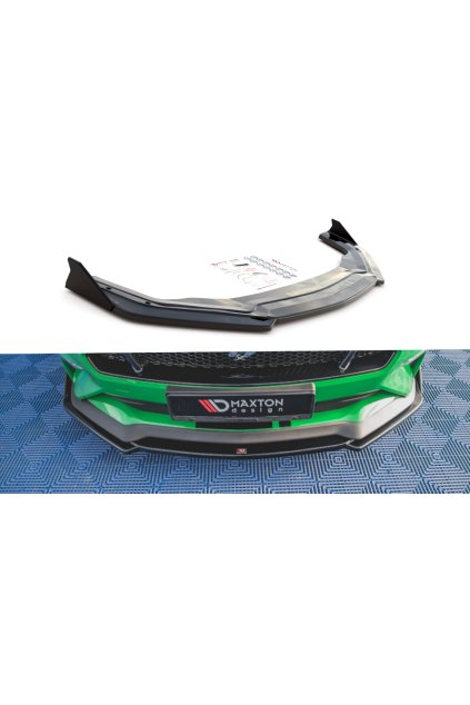 Maxton Design spoiler pod přední nárazník s křidélky ver.2 pro Ford Mustang MK6 GT Facelift, carbon-Look