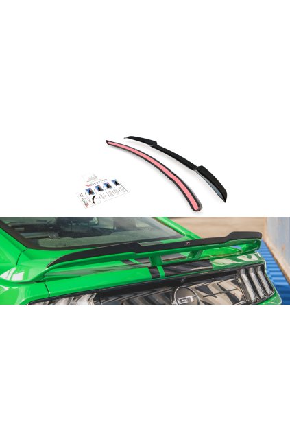 Maxton Design prodloužení spoileru pro Ford Mustang MK6 GT Facelift, černý lesklý plast ABS