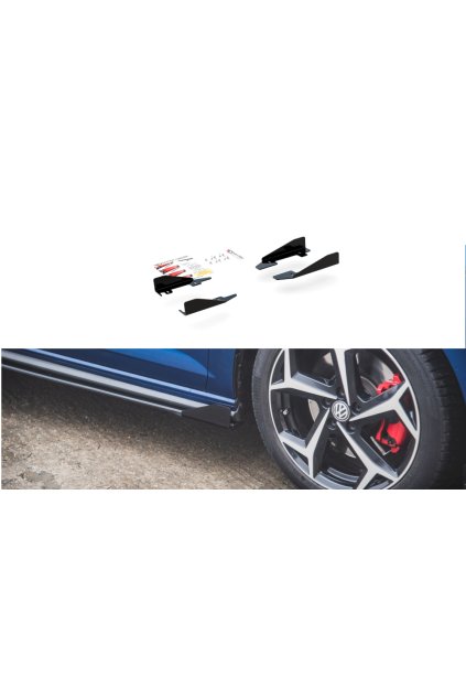 Maxton Design křidélka bočních difuzorů pro Volkswagen Polo GTI Mk6, černý lesklý plast ABS